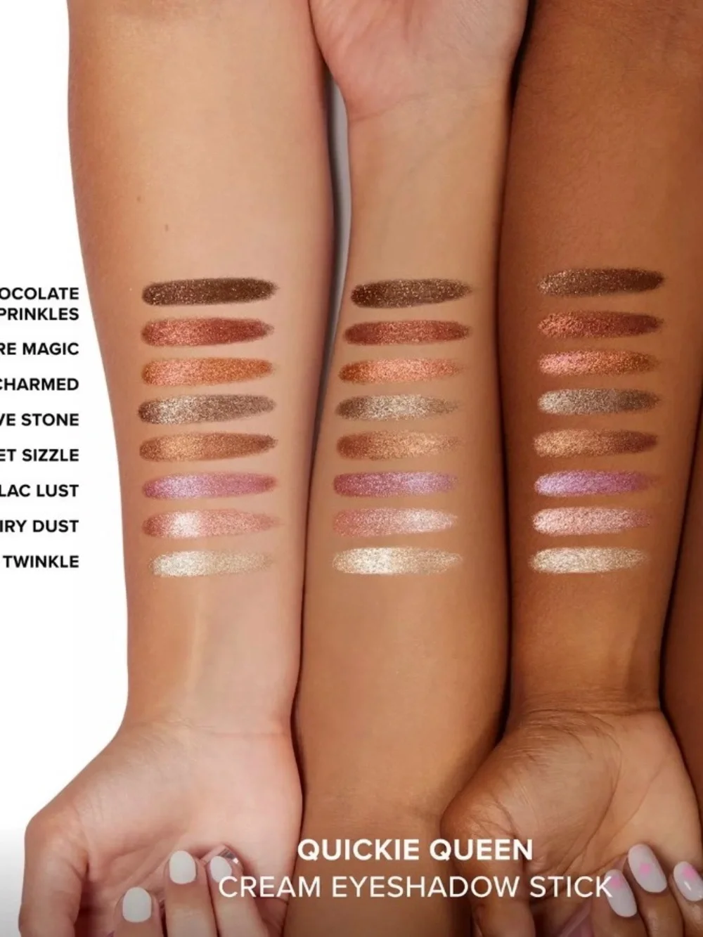 Too Faced Pink Metallic Eyeshadow Stick with Champagne Shimmer